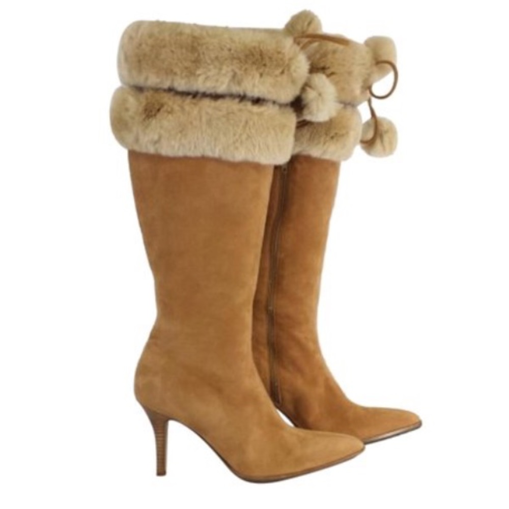 Cole Haan Collection Suede and Fur Boots