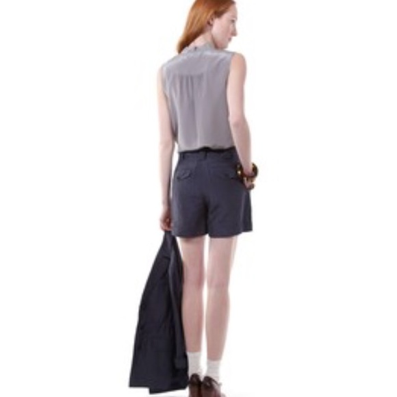 Marc by Marc Jacobs navy silk & linen shorts - Picture 4 of 8