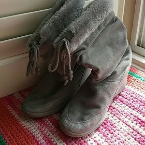 Faux leather boots
