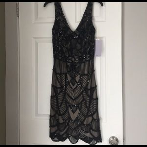 NWT Black Art Deco Beaded Dress