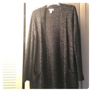 Long black button up cardigan