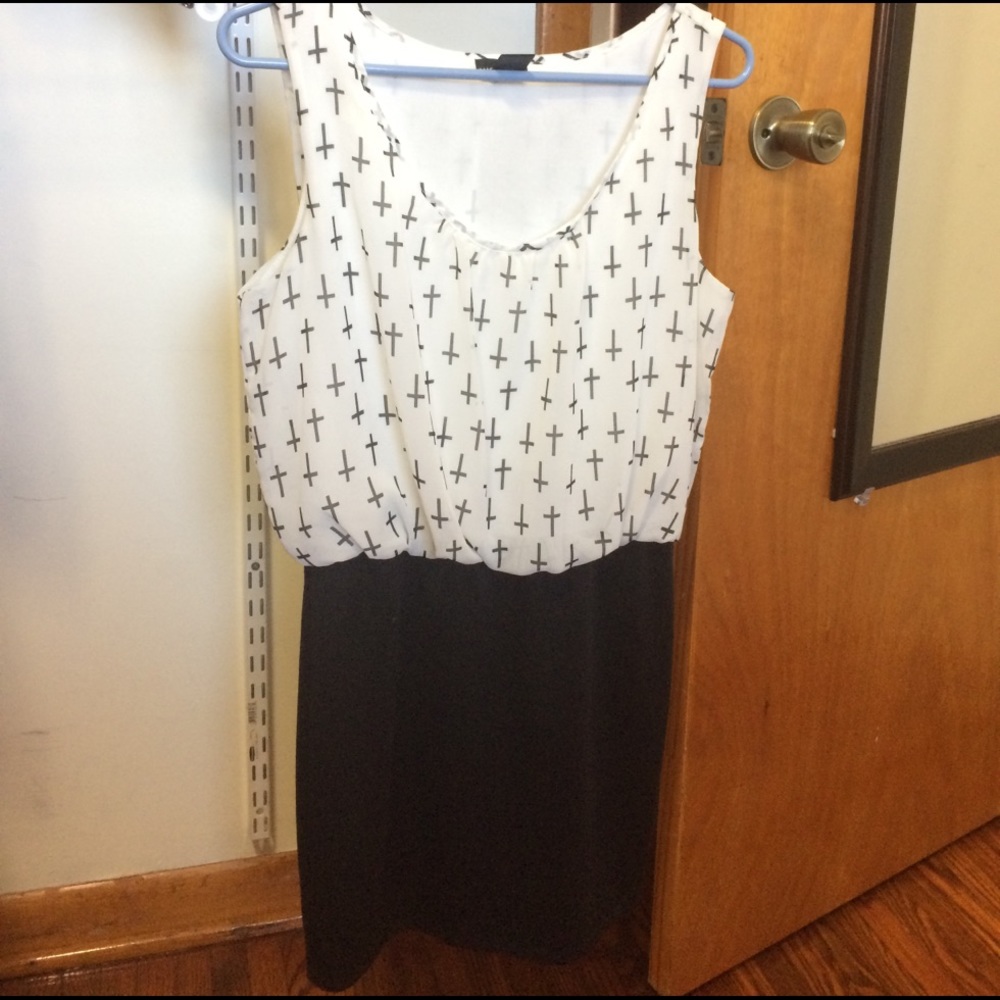 Wet Seal Bodycon Dress with Cross Pattern