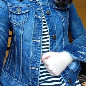 Bundle* jean jacket and black/white lace tank