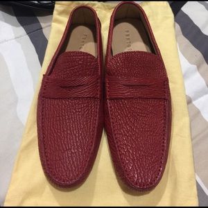 Exotic shark leather loafers for men.