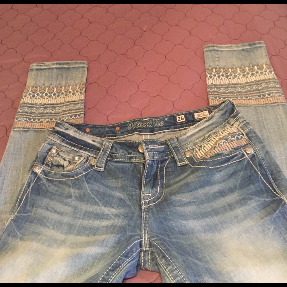 Miss Me Jeans Signature Cuffed Skinny Jeans