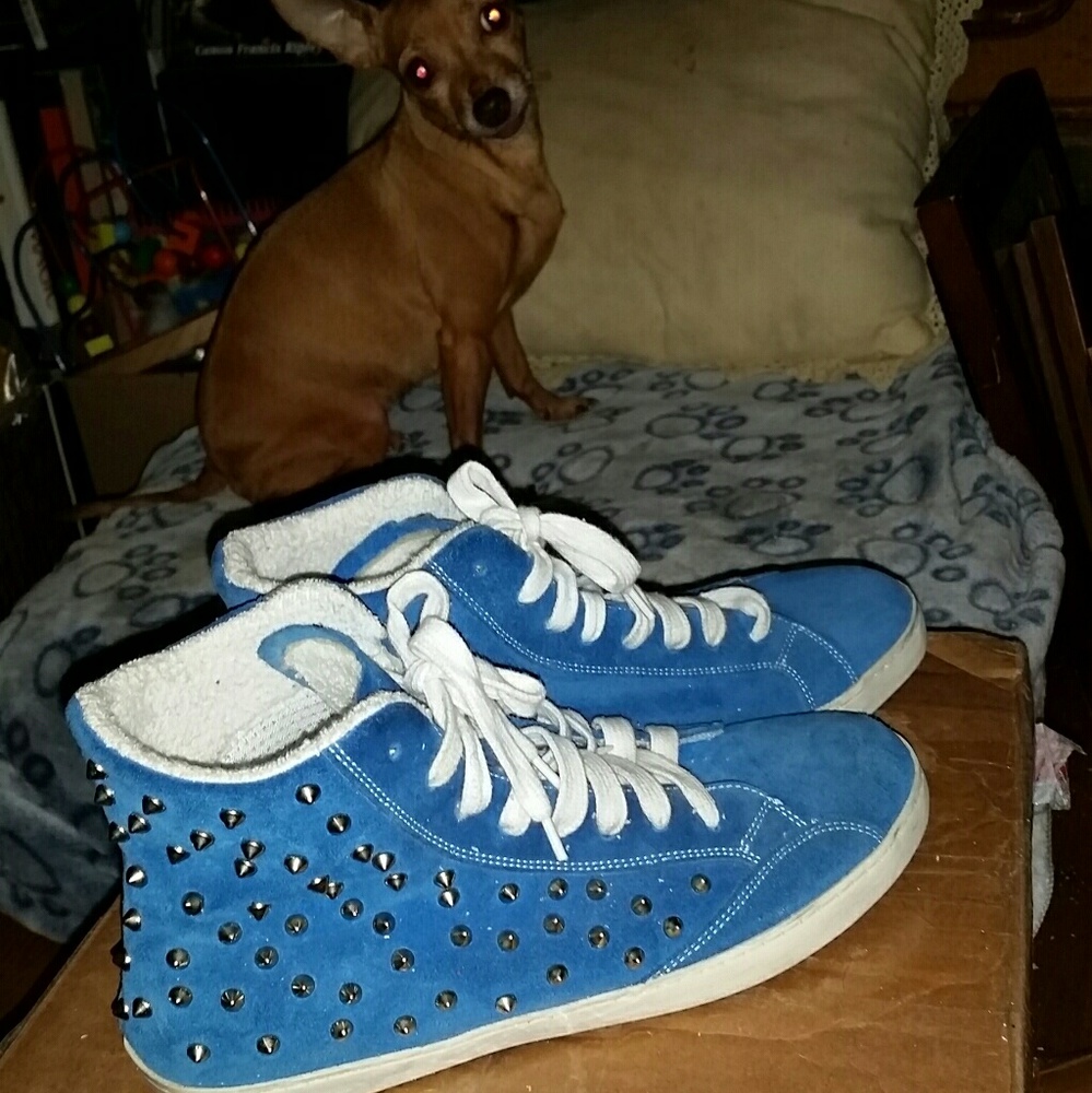 REAL BLUE SUEDE {& SPIKED} SHOES~SZ 9