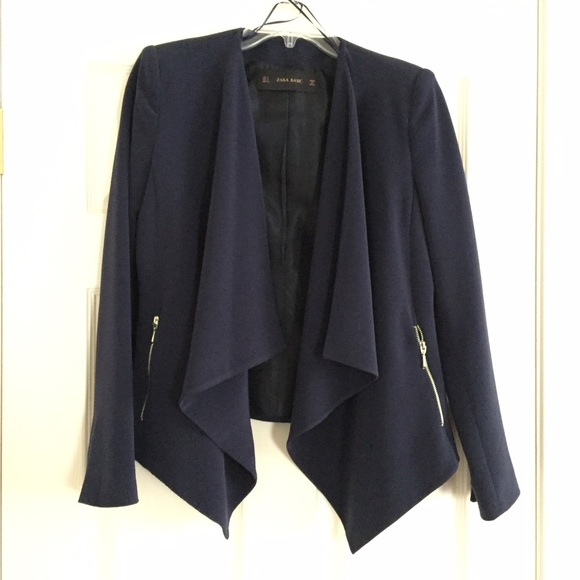 navy waterfall blazer