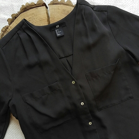 H&M Black Sheer Blouse - Picture 2 of 6
