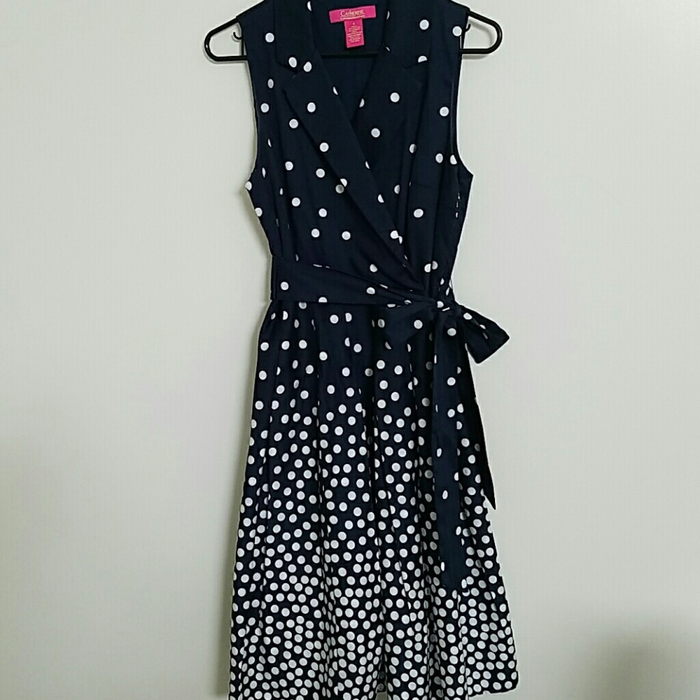 Catherine Malandrino Blue & White Polka Dot Dress