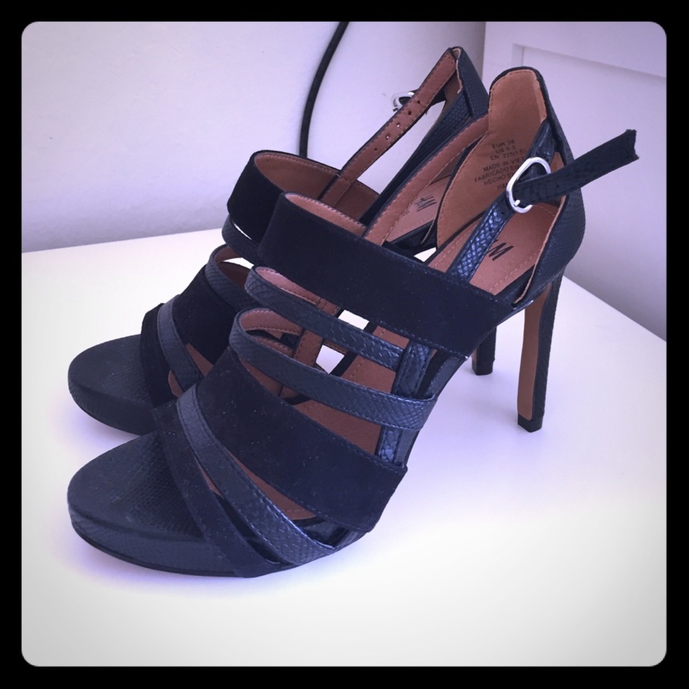 Black open toed heels