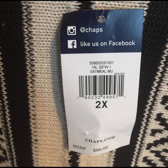 NWT size 3X Chaps shrug - Picture 5 of 8