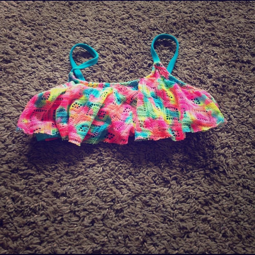 A tie-die bikini top