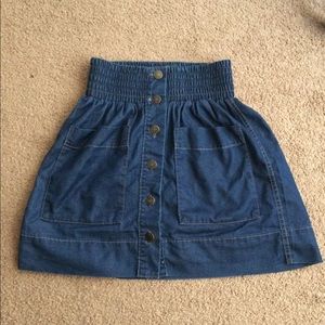 Denim Button Skirt