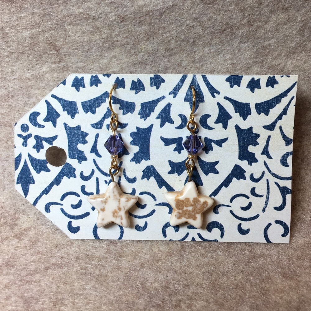 White Star Earrings