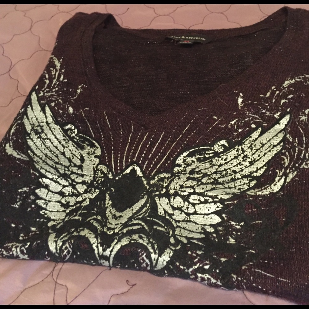 (Maroon) Rock & Republic Shirt