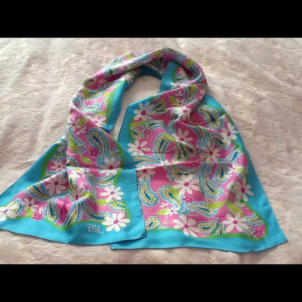 Breast Cancer awareness Lily Pulitzer silk scarf