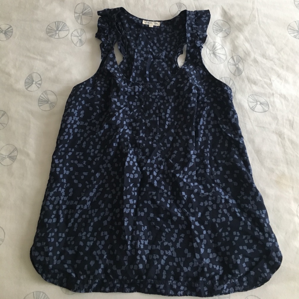 Silk ruffled razorback blouse