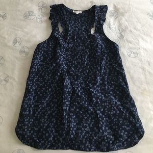 Silk ruffled razorback blouse