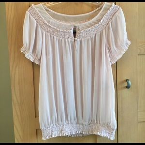 Sheer lilac colored blouse