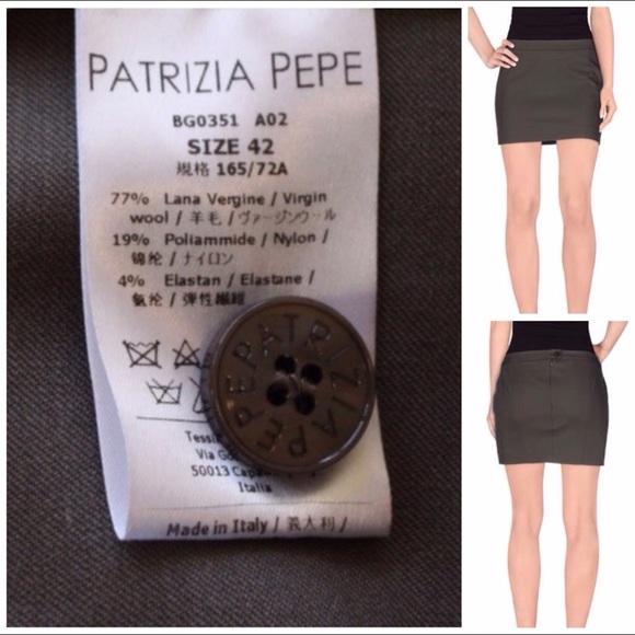 NWT Patrizia Pepe Grey Back-Zip Mini Skirt - Picture 3 of 8