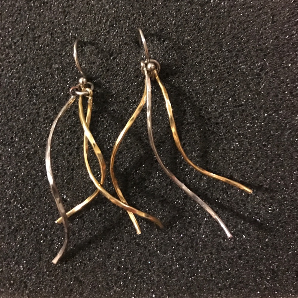 Lia Sophia earrings - silver and gold