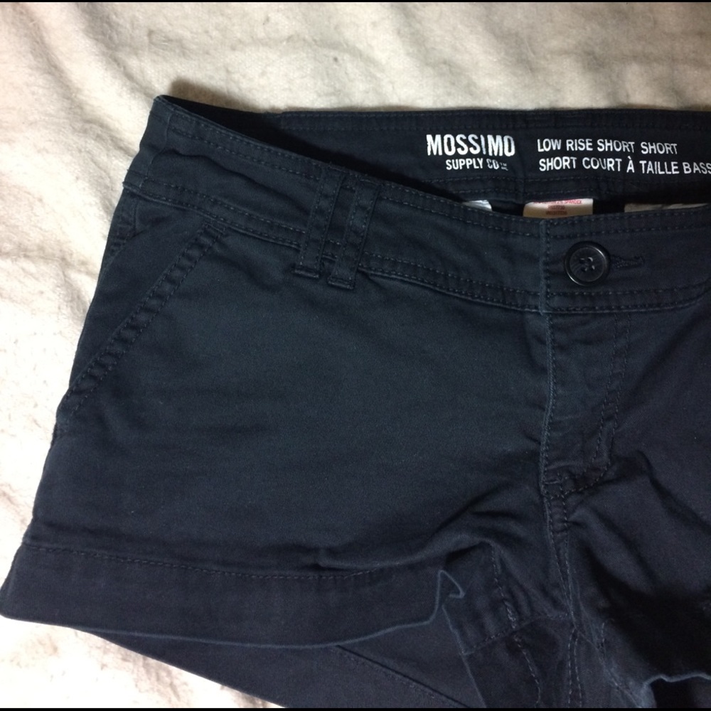 Black low rise shorts