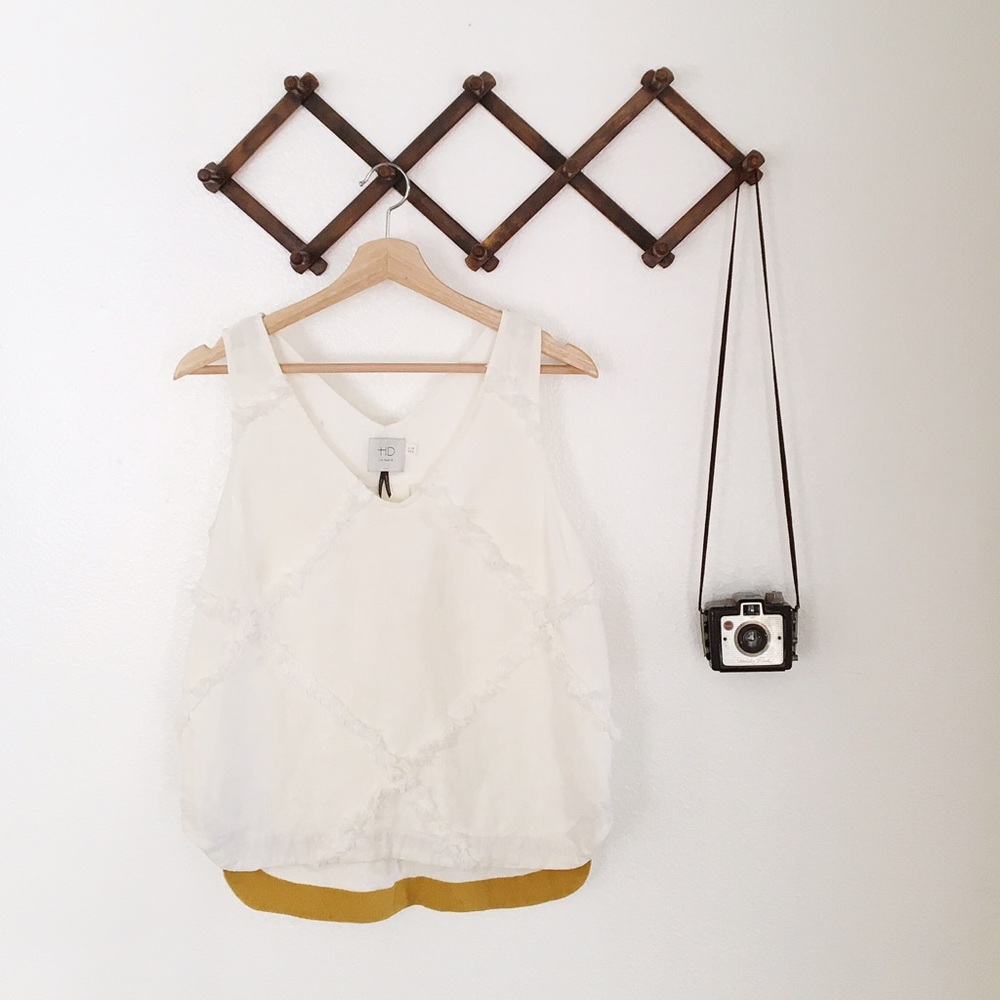 Anthropologie Ivory Tank Size 4