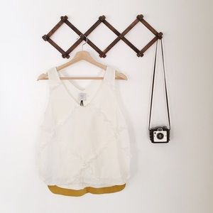 Anthropologie Ivory Tank Size 4