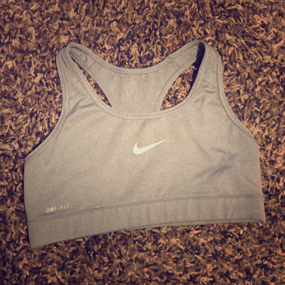 Grey Nike dri fit sports bra
