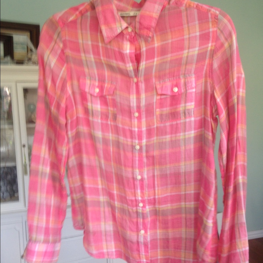 Airy Coral/Pink Old Navy Button Down Blouse