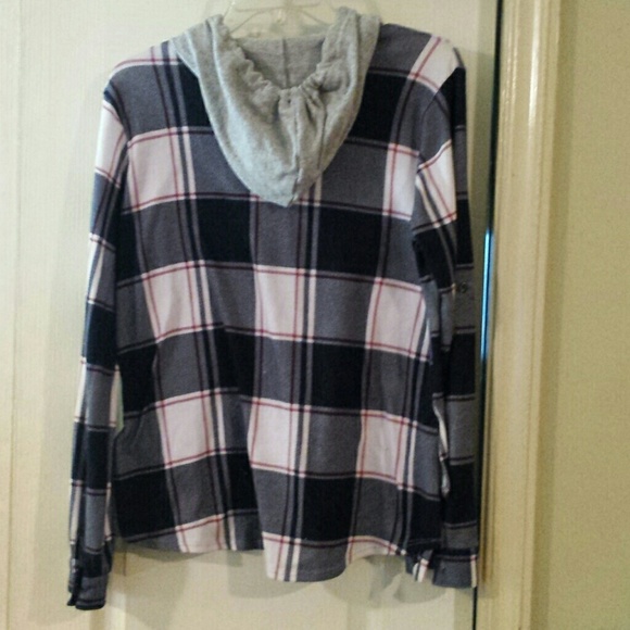 Rue 21 Button Down Hooded Shirt. Size Med. - Picture 4 of 7