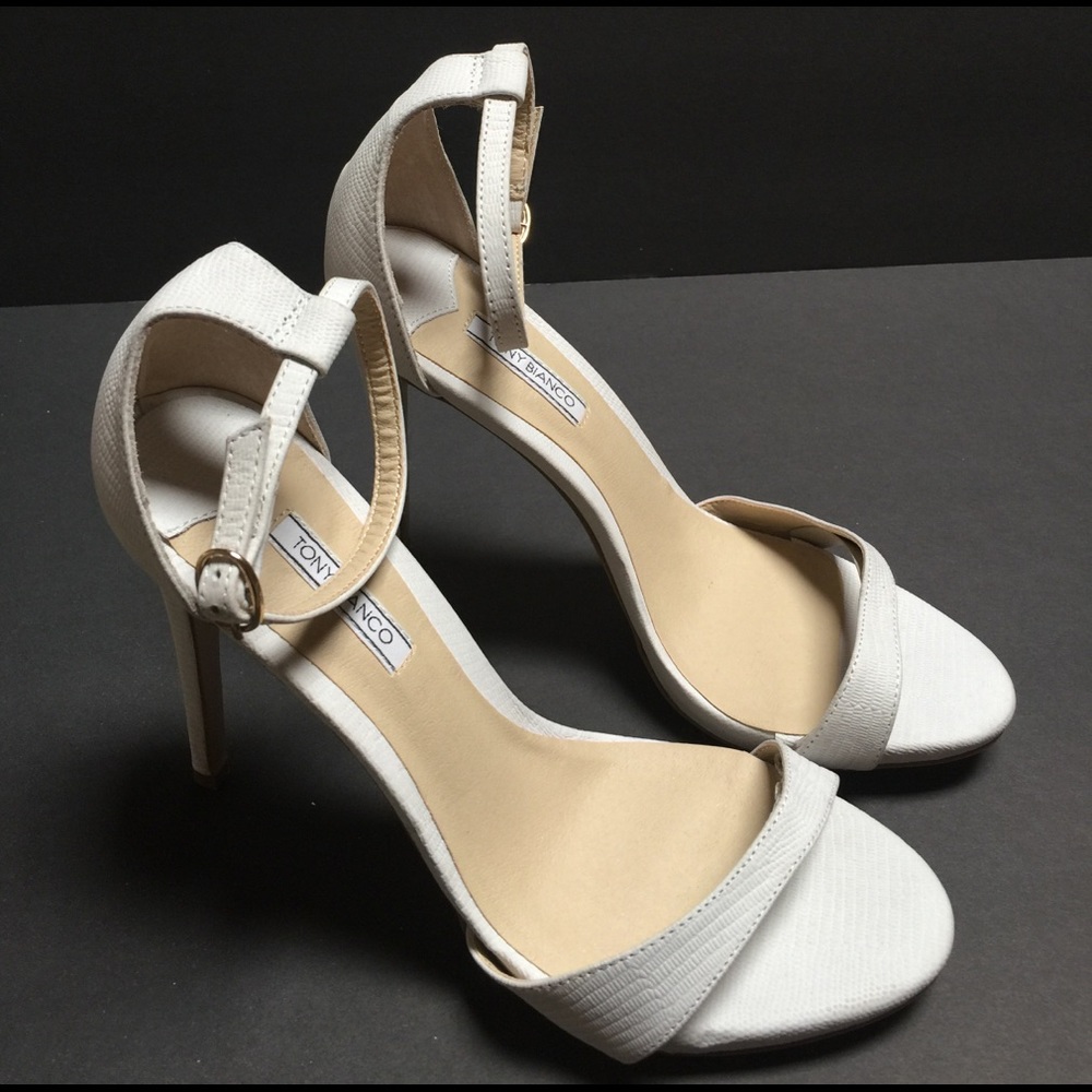 Tony Bianco White Strappy Heels "Ambrose"