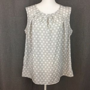 Merona Gray & White Polka Dot Tank