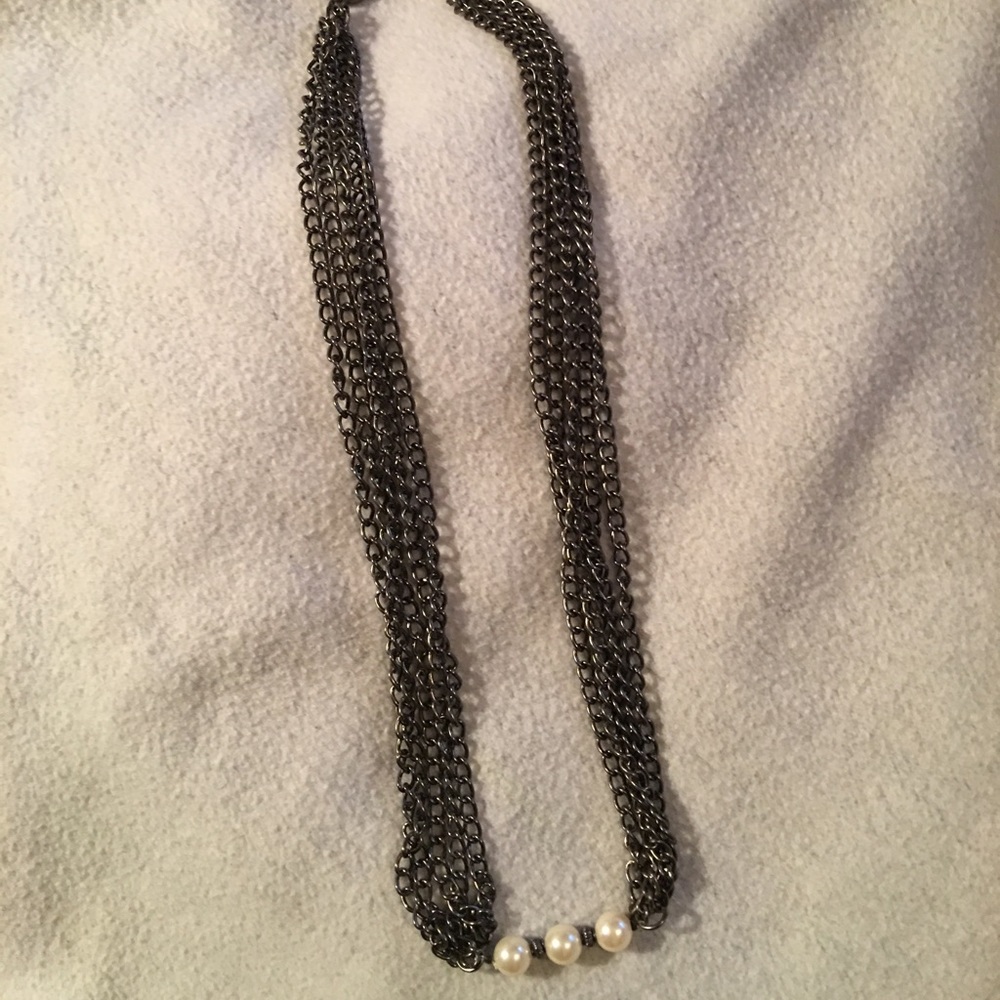 Chain and Pearl Necklace