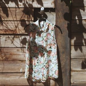 Floral Button up Tank top