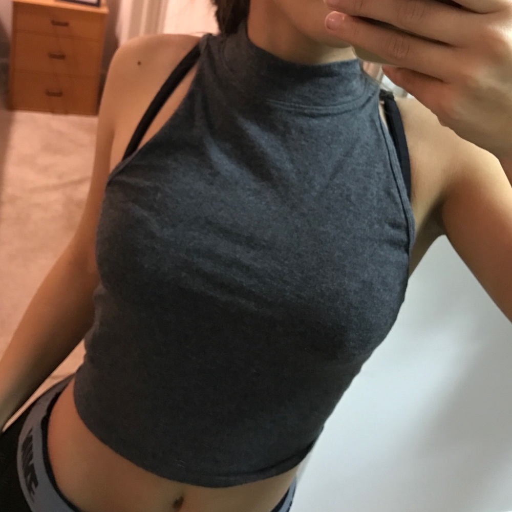 charcoal crop top