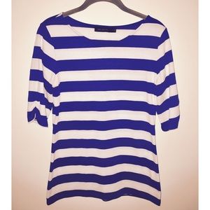 The Limited Blue and White Striped Shirt Medium