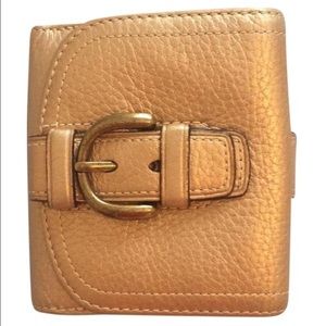 Coach Metallic Gold Wallet with Buckle