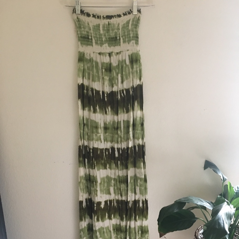 Long green tie dye dress!
