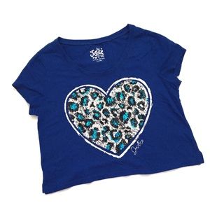 💙JUSTICE T'SHIRT WITH SEQUINED HEART