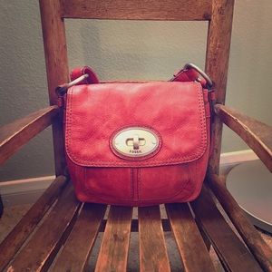 Fossil Maddox Crossbody-Red Leather