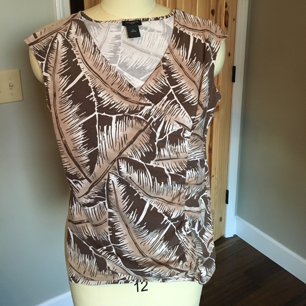 Summer Cotton Top in Brown, Beige & White