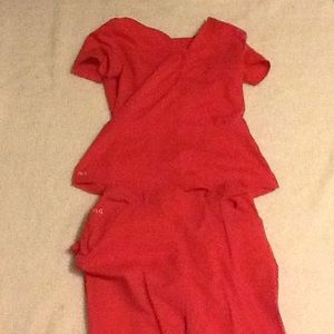 Set of pink/ red scrubs
