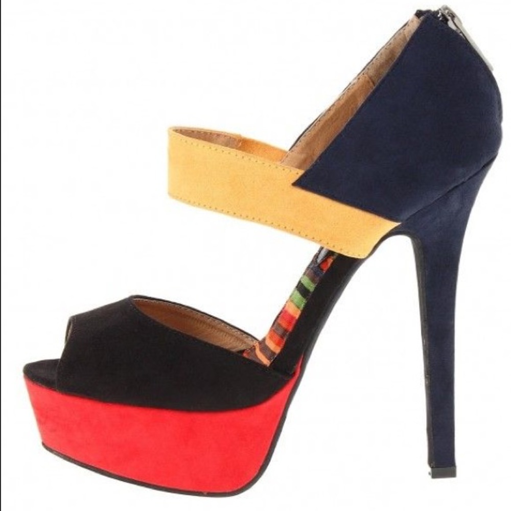 2 Lips Too "Too Shady" Color Block Heels