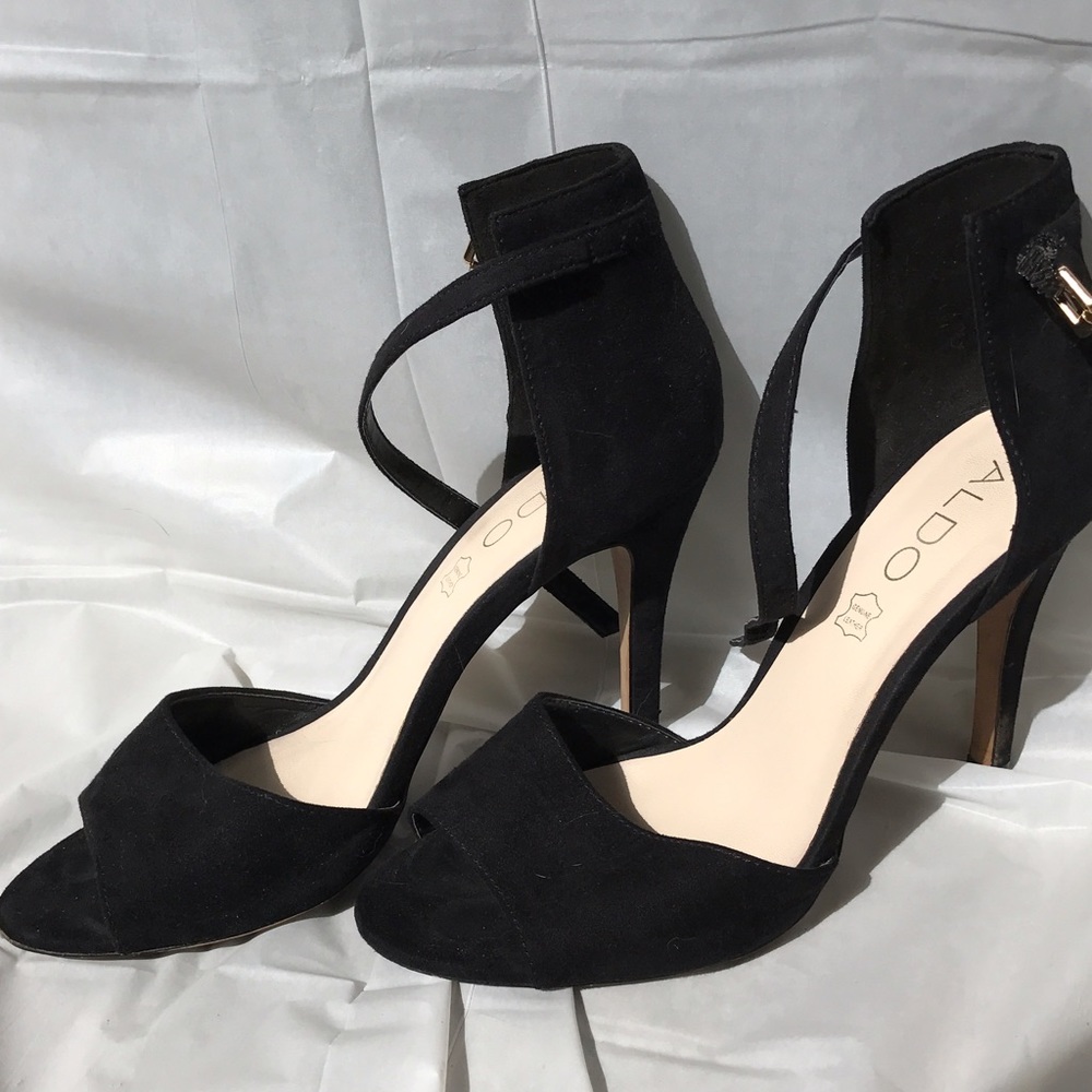 ALDO Black Ankle Strap Heels