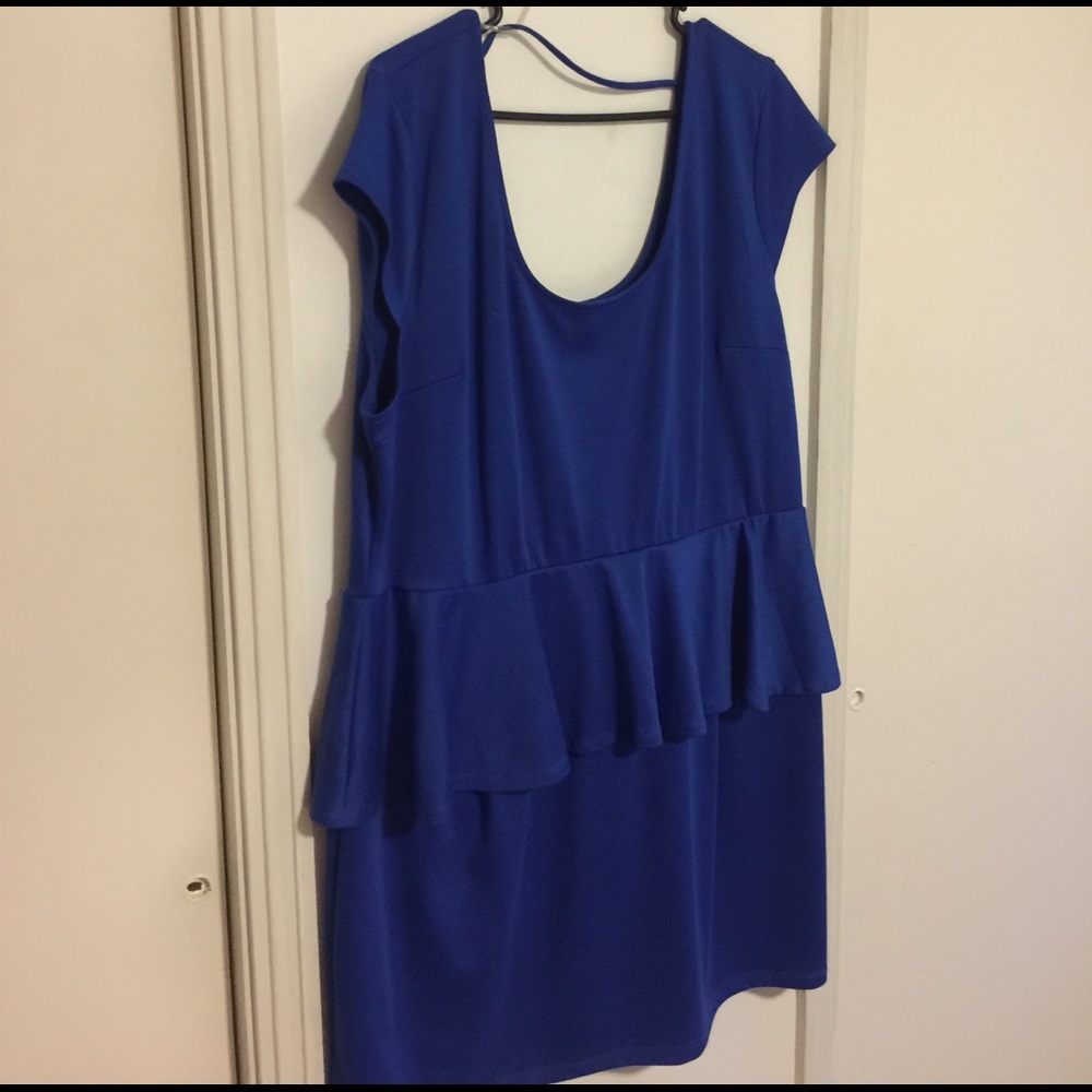 Blue Peplum Style Dress