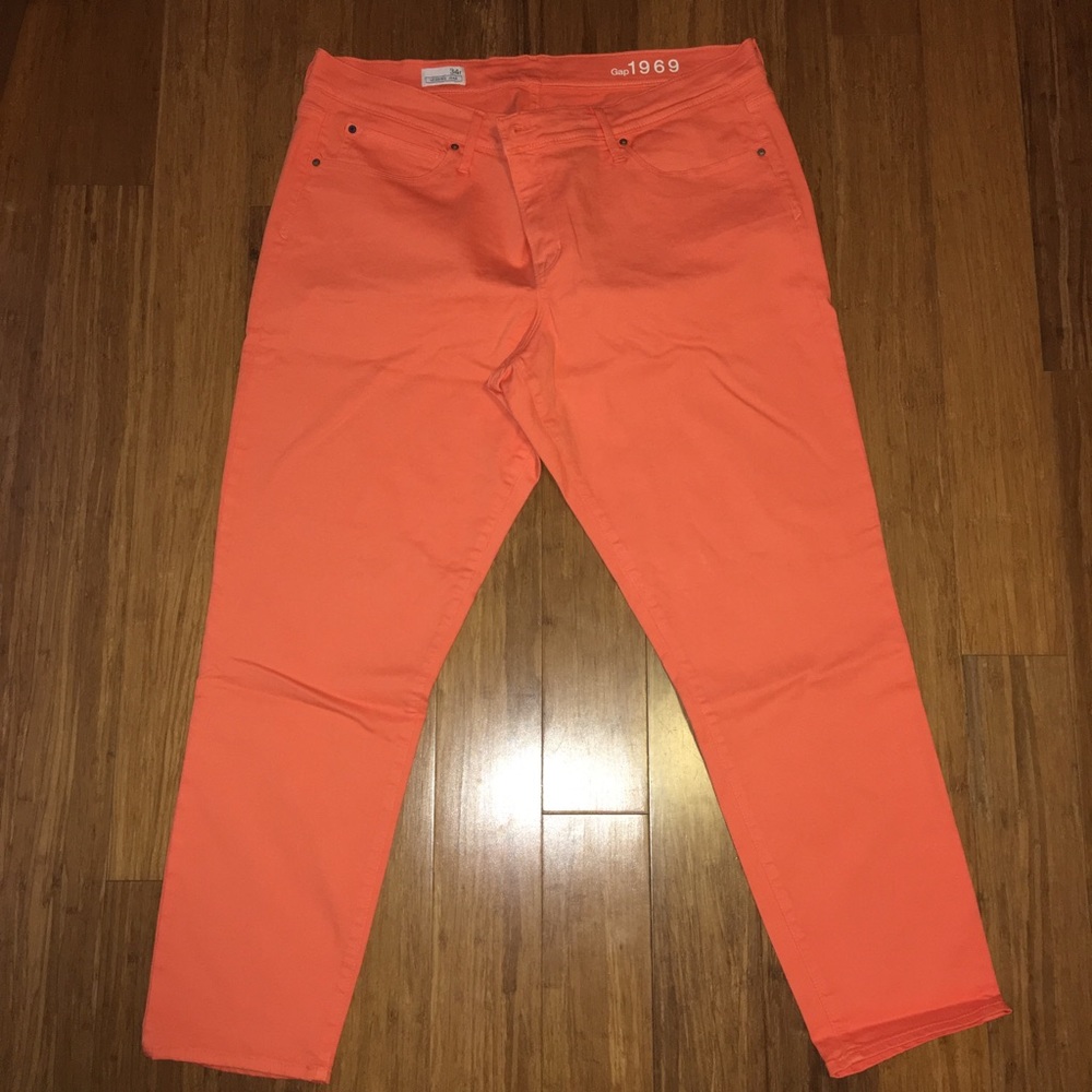 GAP plus size orange/coral jeans