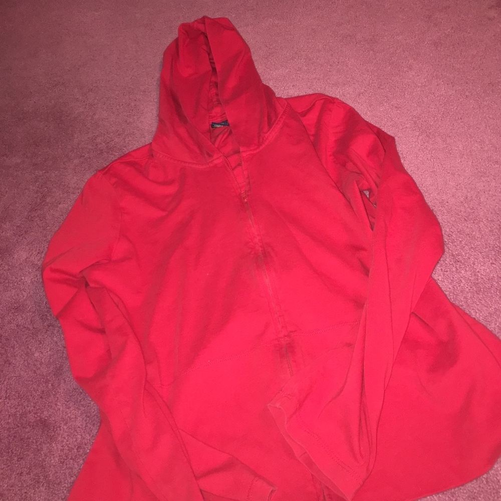 Red zip up