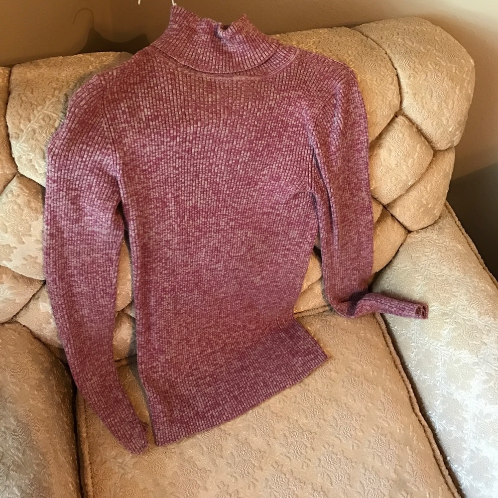 Victoria Secret pink gray turtleneck ribbed