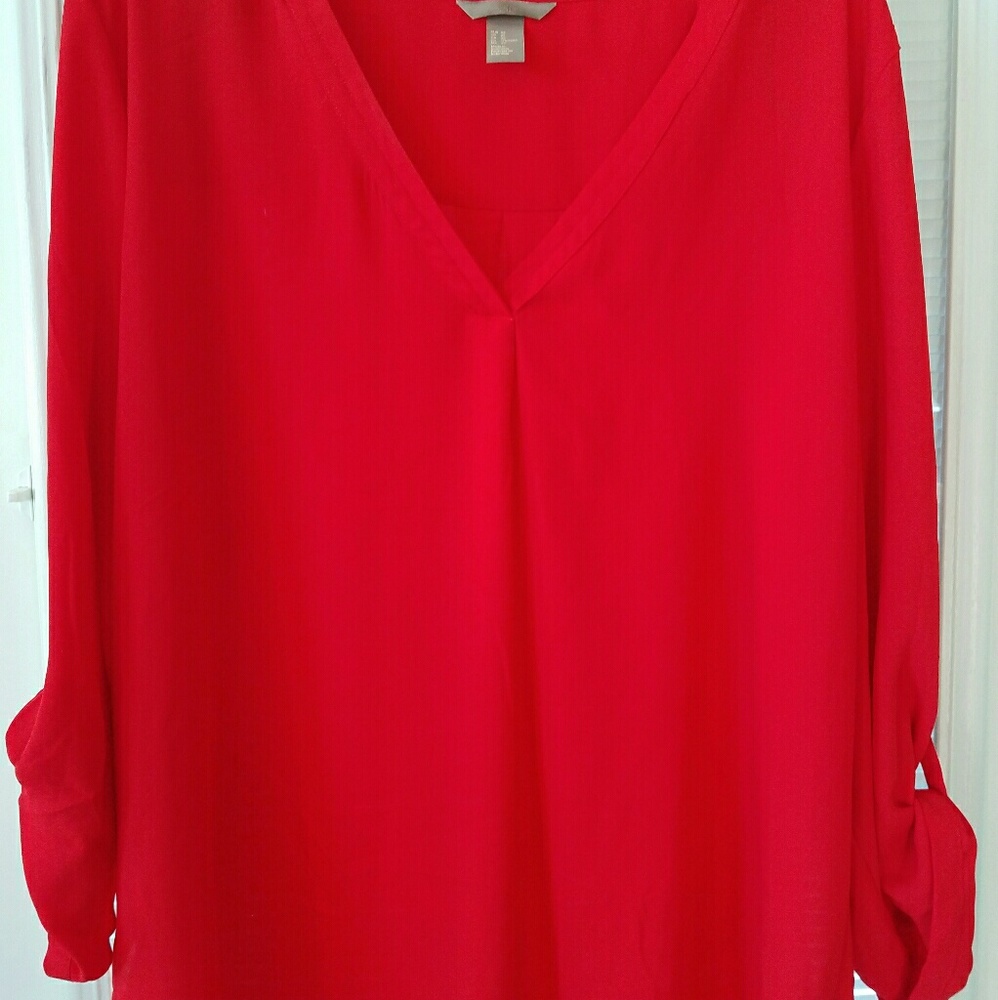 Power red blouse for work.